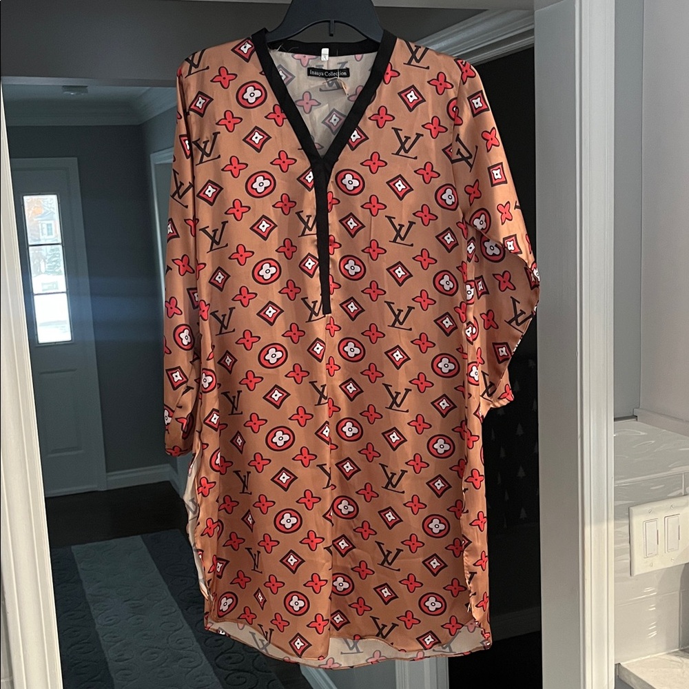 LV top-Silk-like material-18” x 36”. LV Lookalike-NEW